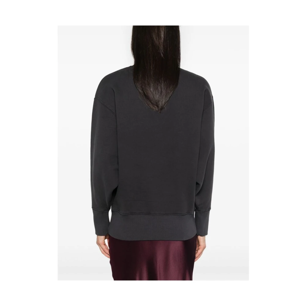 Anine Bing Zwarte Jersey Sweatshirt met Logo Print Black Dames