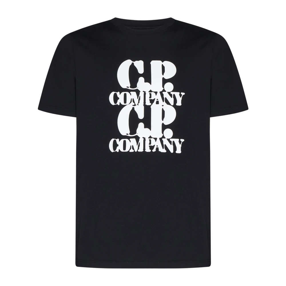 C.P. Company Logo Print Crew Neck T-shirt Black Heren