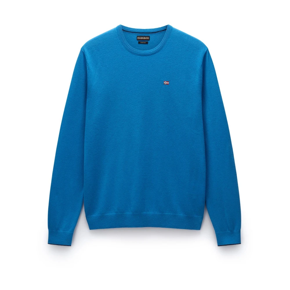 Napapijri Geborduurde Detail Katoenen Trui Blue Heren