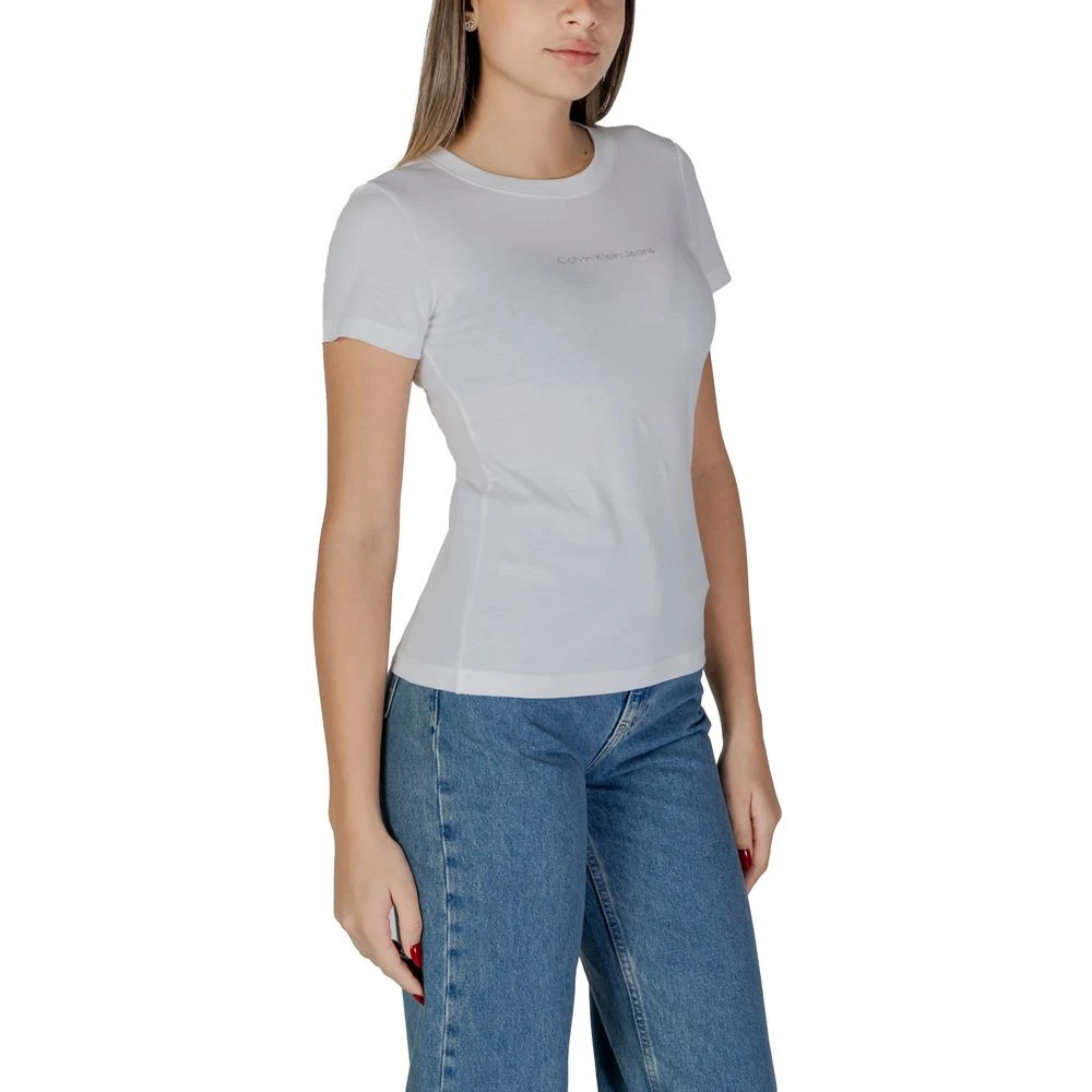 Calvin Klein Jeans Wit Katoenen Dames T-shirt Lente Zomer White Dames
