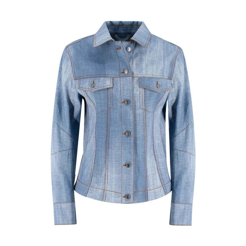 Ermanno Scervino Denim Jacka Blue, Dam