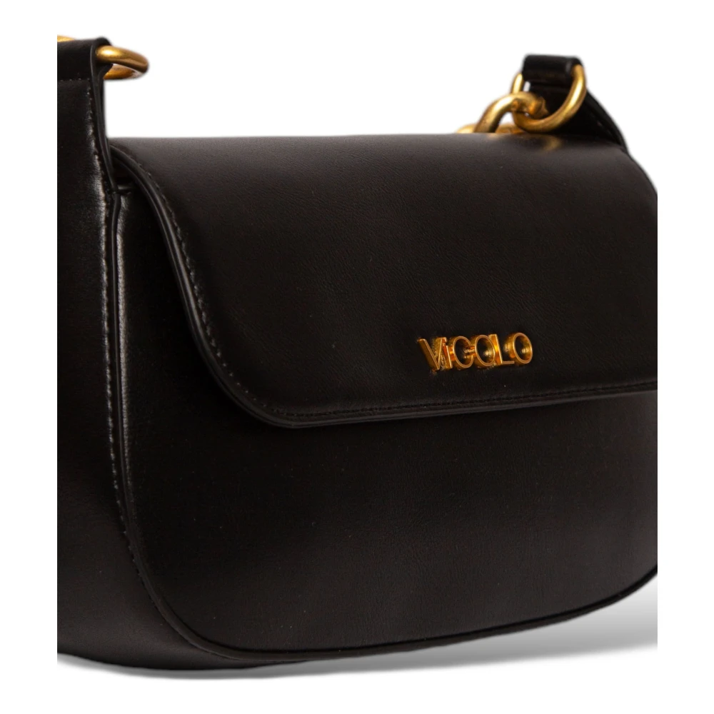 ViCOLO Eco-lederen schoudertas in Nero Black Dames