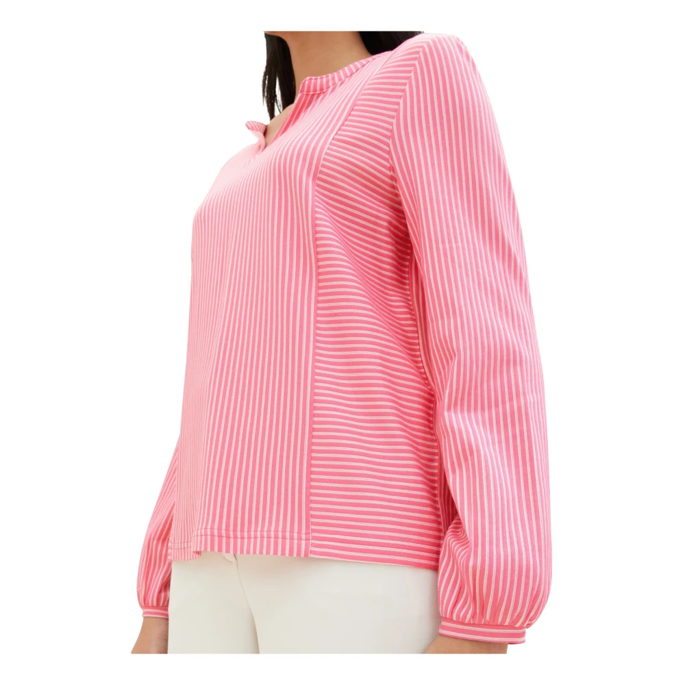 Tom Tailor Gestreept shirt met lange mouwen Pink Dames