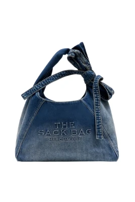 Bow Denim Sack Bag