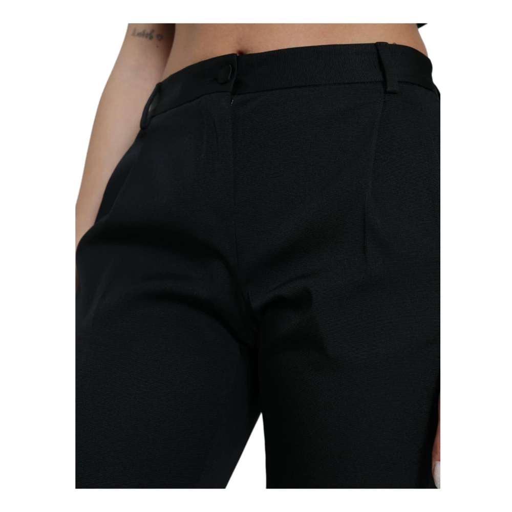 Dolce & Gabbana Luxe High Waist Skinny Cropped Broek Black Dames