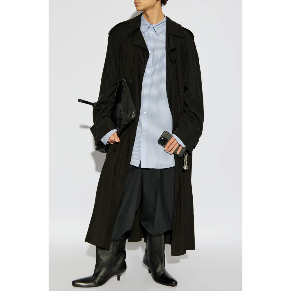 Balenciaga Trenchcoat met riem Black Heren
