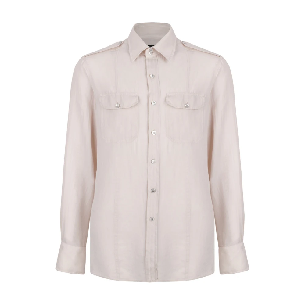 Tom Ford Men's Beige Casual Shirts, Xl, Light Cotton Silk Shirt
