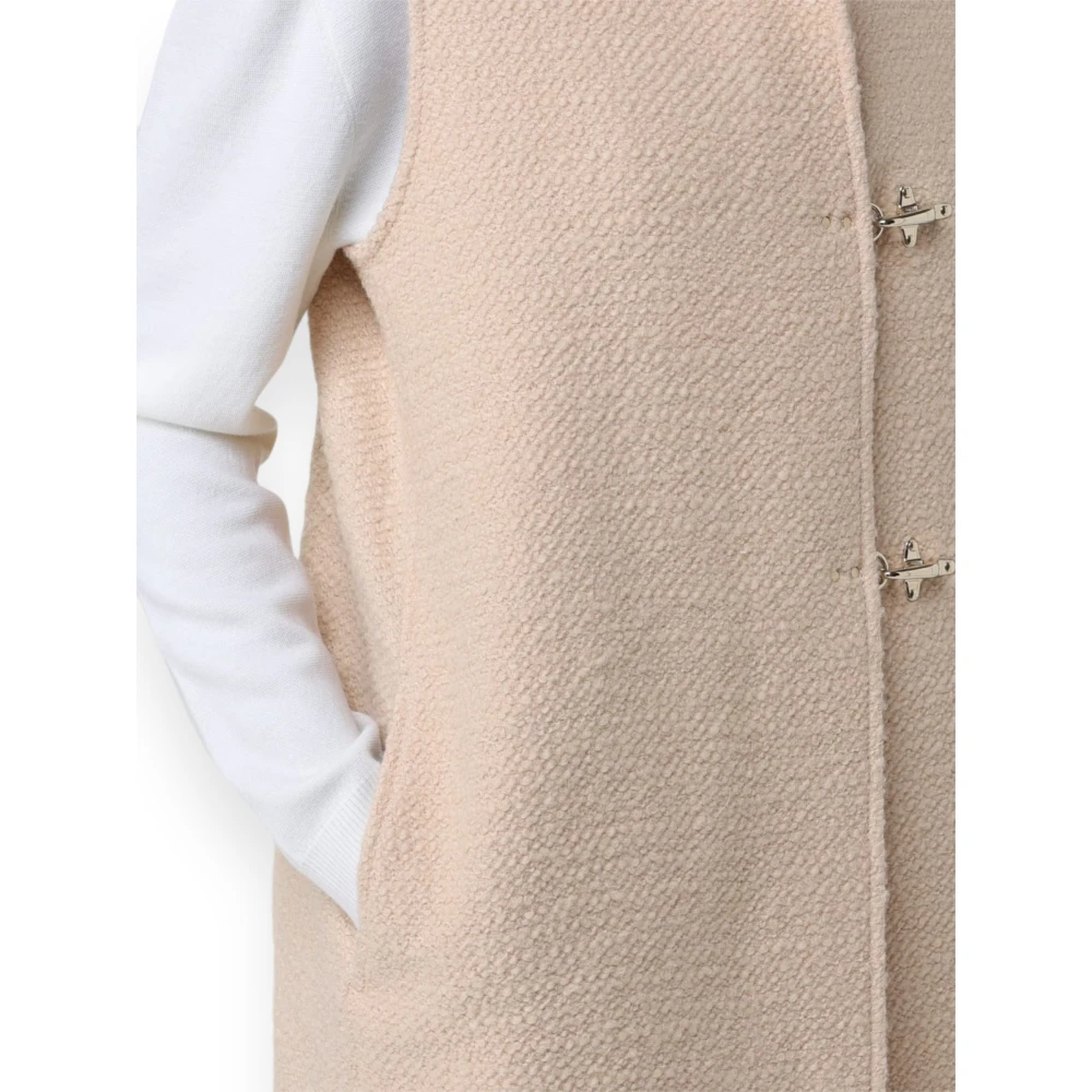 Fay Gevoerd Vest met 3 Haken Beige Dames