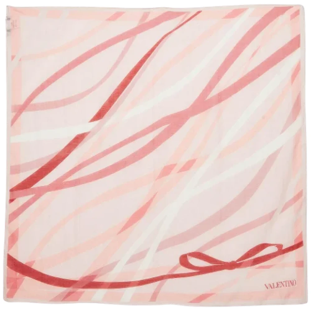 Valentino Vintage Pre-owned Silk scarves Pink Dames
