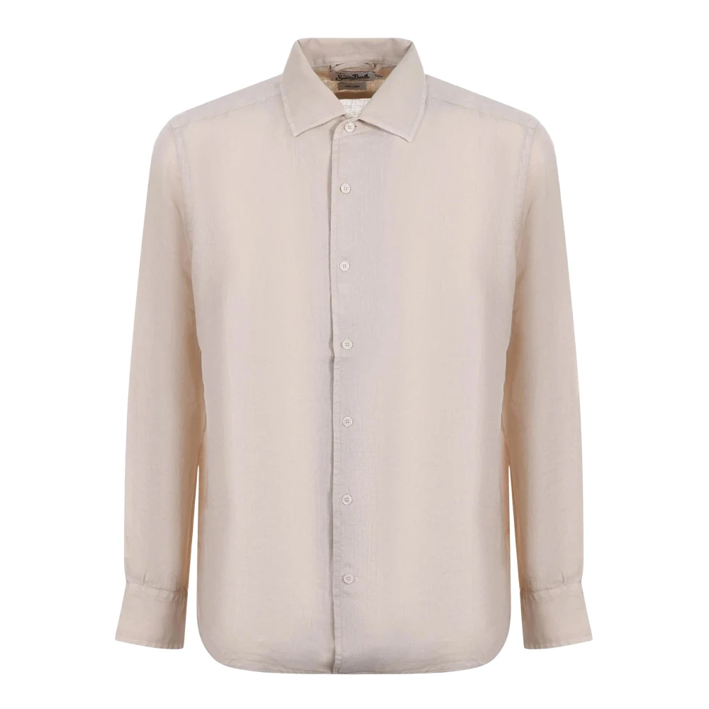 Mc2 Saint Barth Beige Casual Shirts, Male, L, Pamplona Linen Shirt
