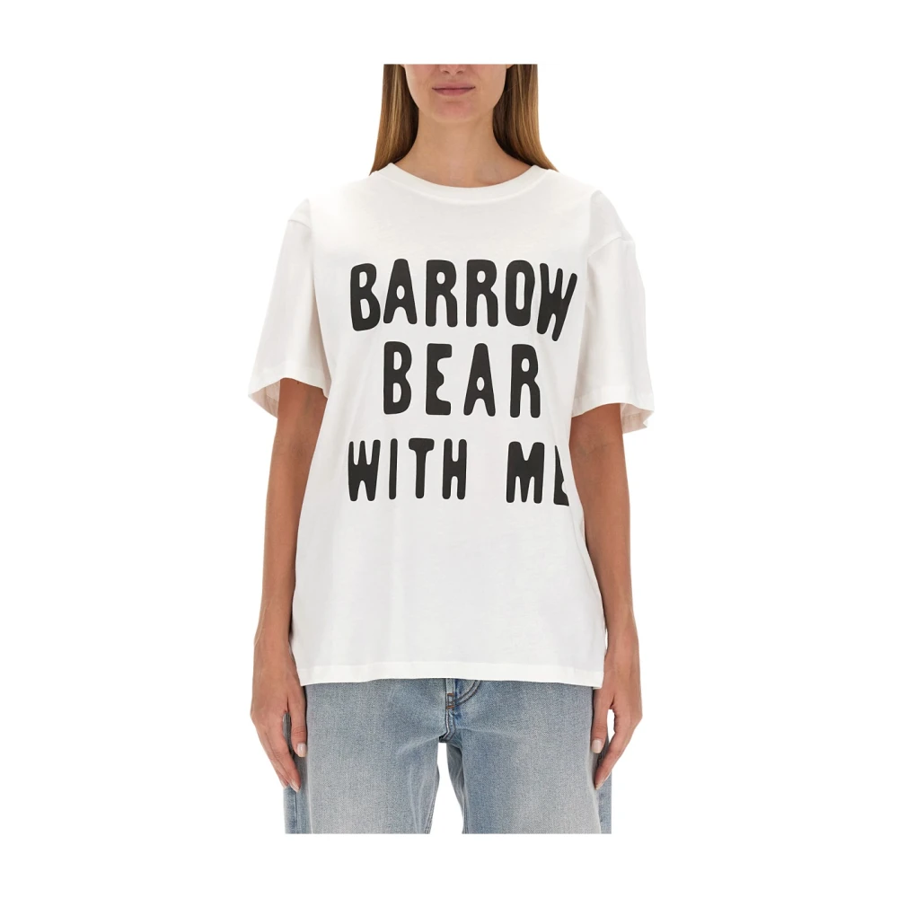 Barrow Logo T-shirt Regular Fit 100% Bomull White, Dam