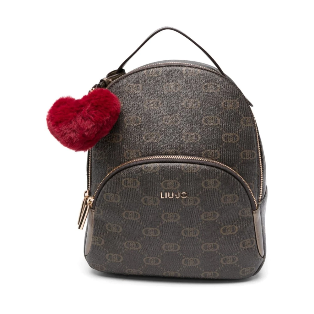 Liu Jo Bruine Eco Leren Logoprint Tas Brown Dames