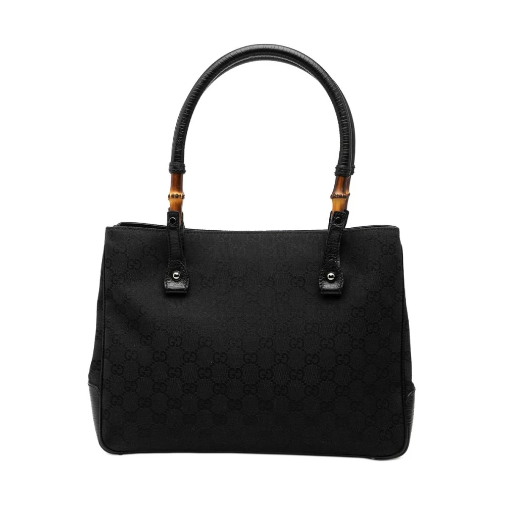 Gucci Vintage Women's Black Vintage Handbags, One Size, Pre-Owned Bamboo Handle Tote