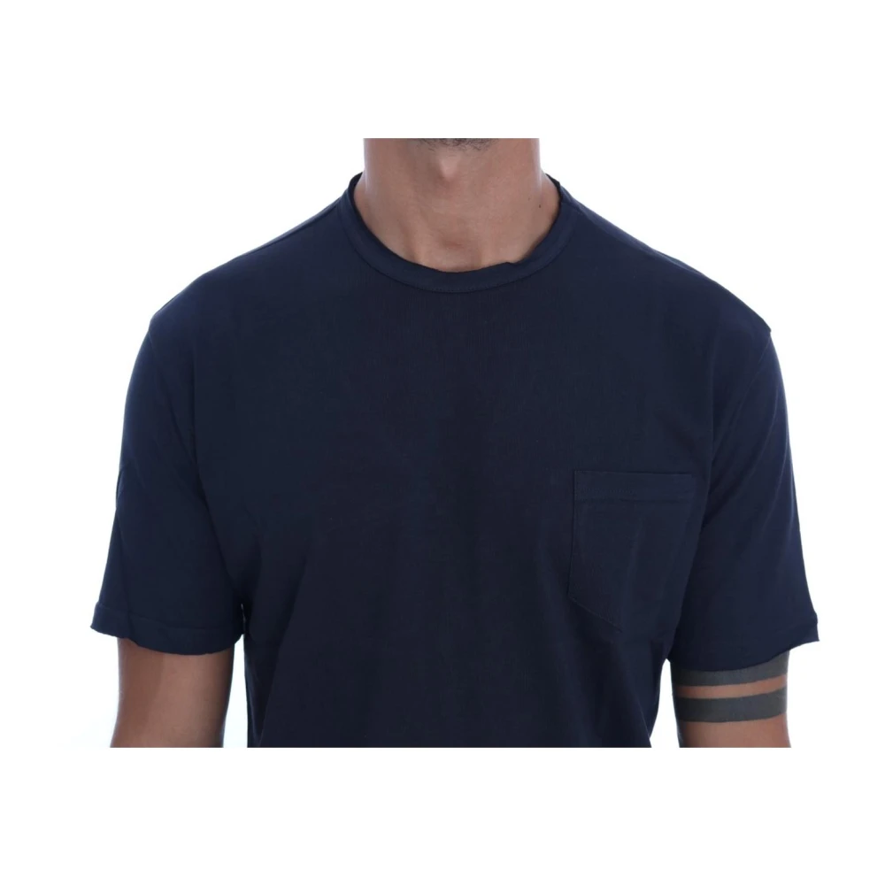 Daniele Alessandrini Blauw Katoen Crewneck T-Shirt Mannen Blue Heren