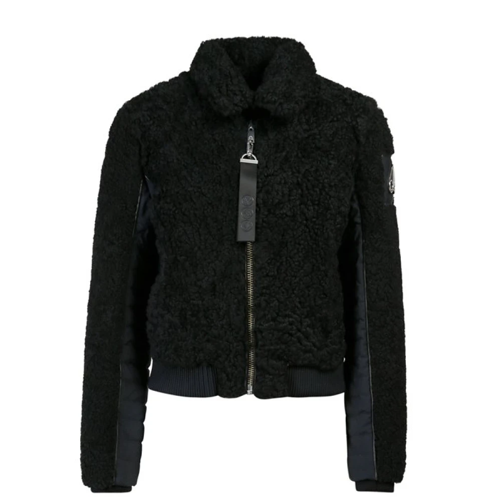 Moose Knuckles Women's Black Faux Fur & Shearling Jackets, S, Giubbino
