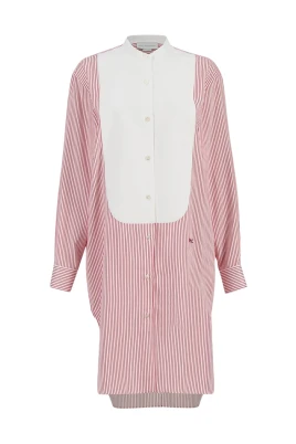 Stripe Satin Silk Midi Dress