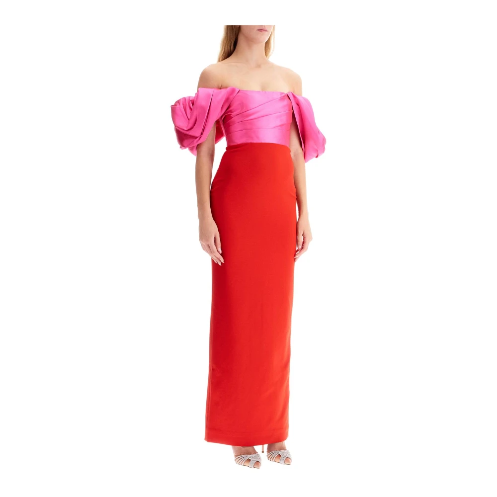 Solace London Elegante Sian Lange Jurk Pink Dames