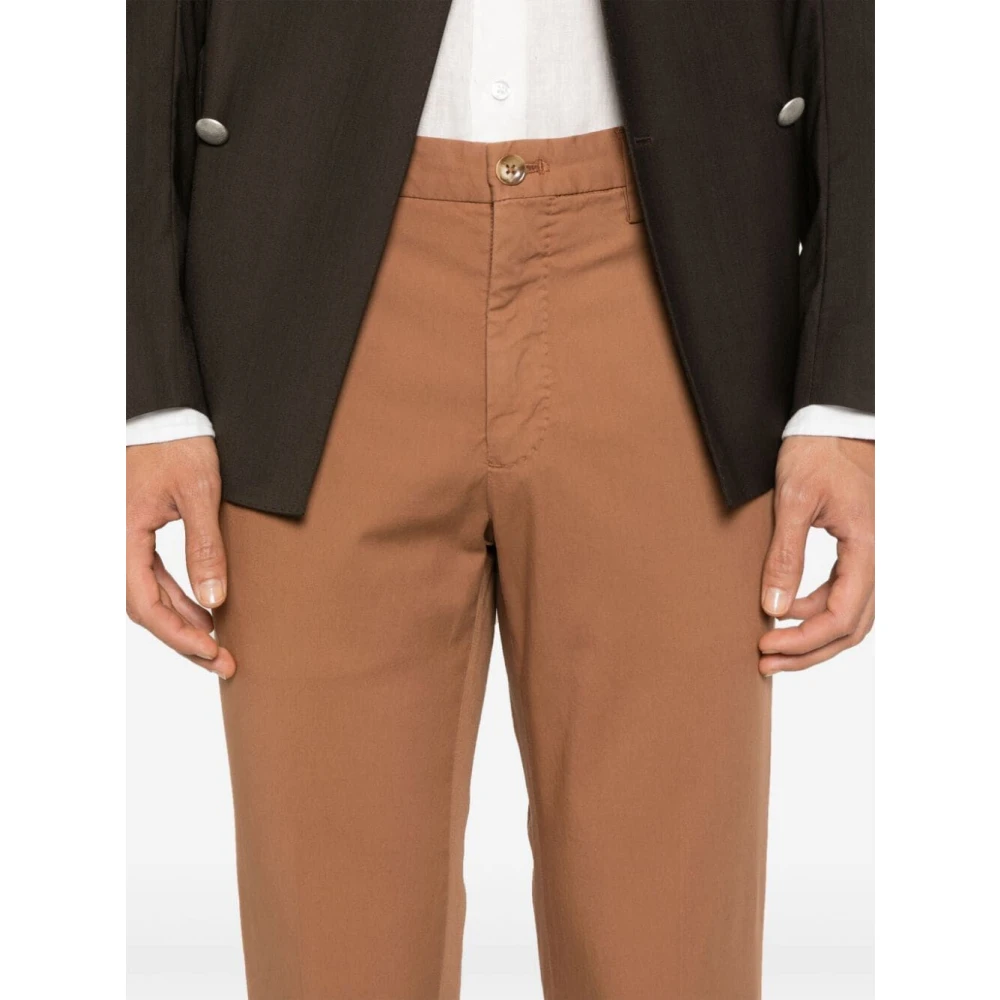 Incotex Casual Katoenen Broek Brown Heren