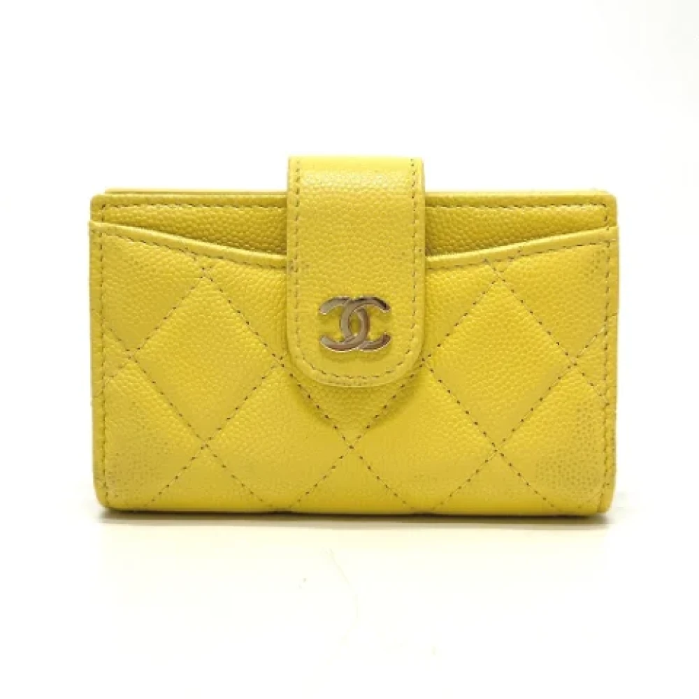 Chanel Vintage Pre-owned Leather wallets Yellow Dames