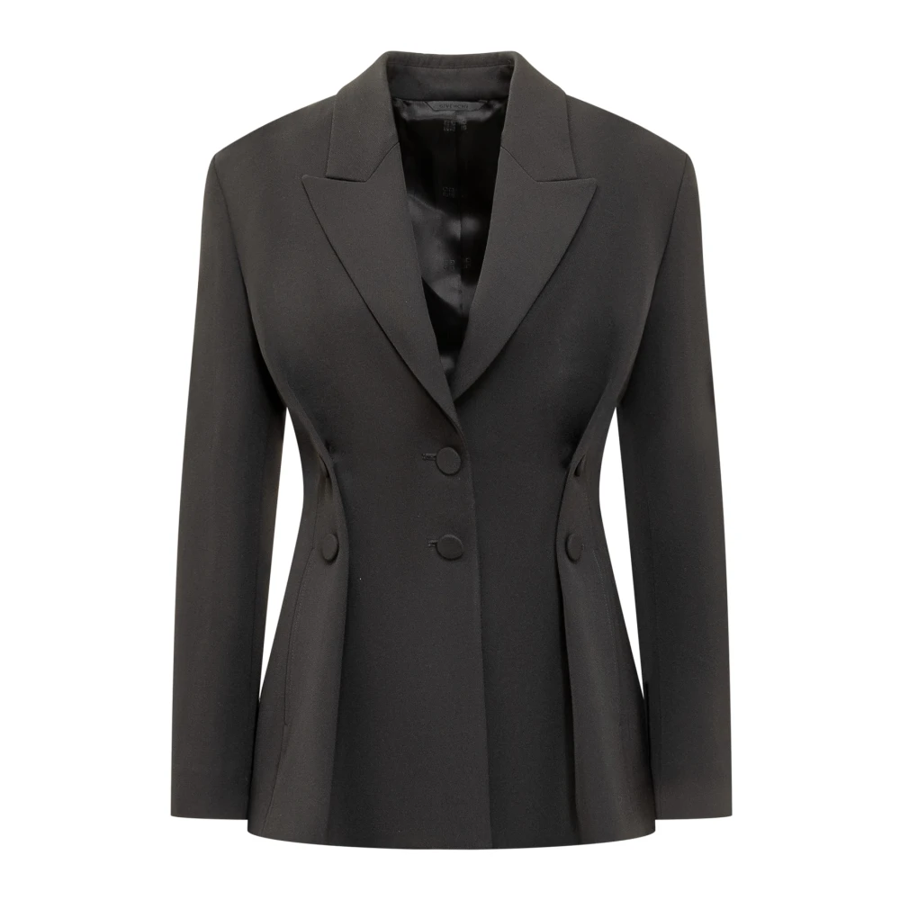 Givenchy Zwarte single-breasted blazer met V-hals Black Dames