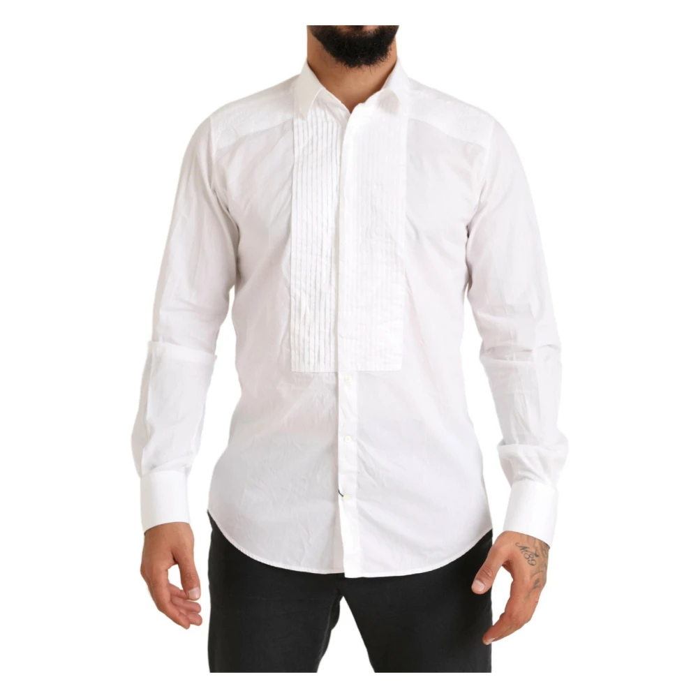 Dolce & Gabbana Elegant wit Slim Fit overhemd White Heren