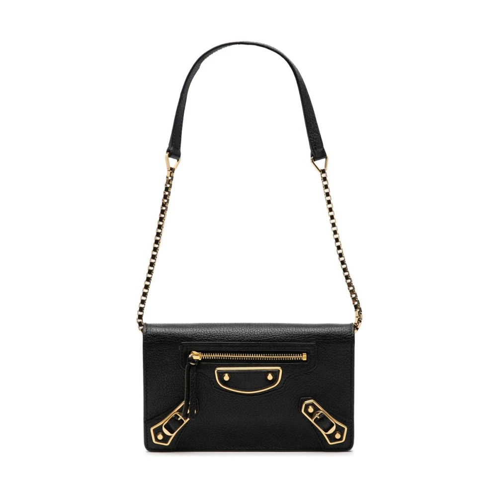 Balenciaga Vintage Women's Black Pre-Owned Chain Strap Bag
