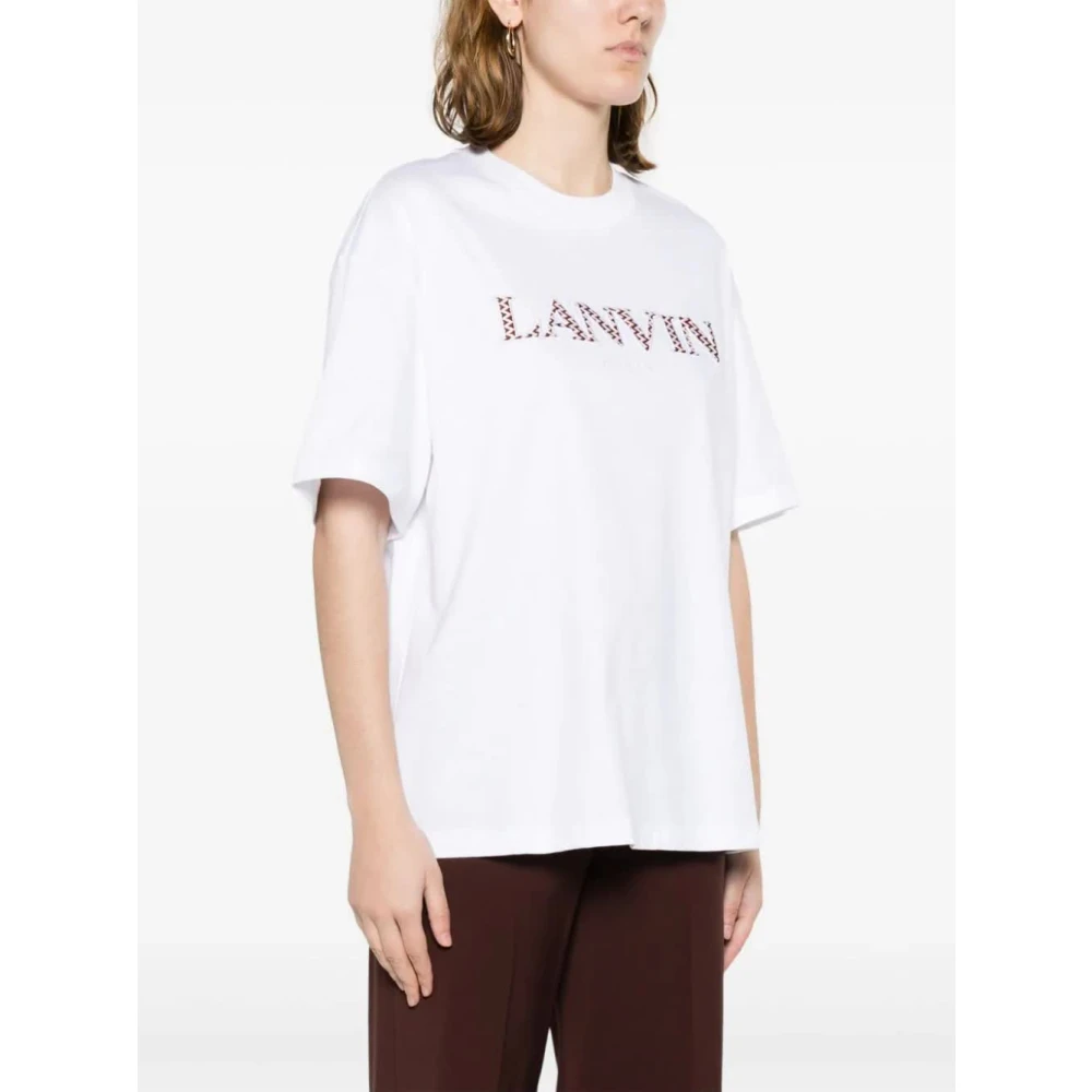 Lanvin Geborduurd Oversize T-Shirt White Dames