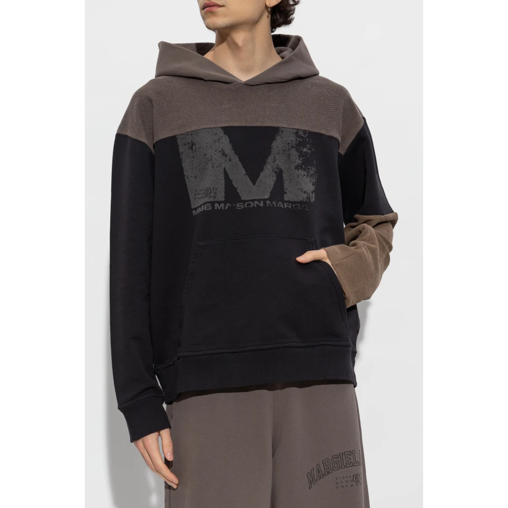 MM6 Maison Margiela Unbrushed Light Jersey Sweatshirt Black Heren