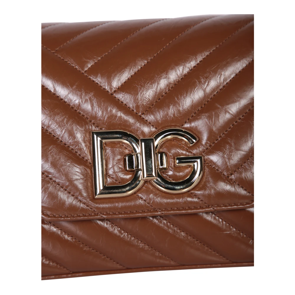 Dolce & Gabbana Stijlvolle Schoudertas Brown Dames