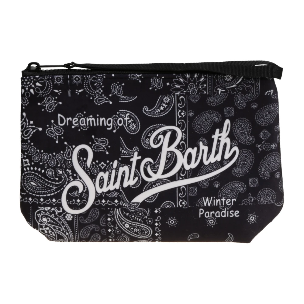 MC2 Saint Barth Neopreen clutch met print en rits Black Dames