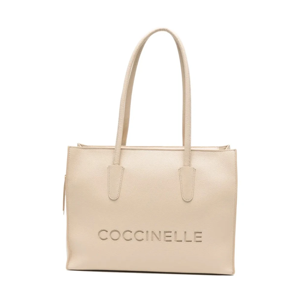 Coccinelle Women's Beige Handbag Grained - Shopping Bags - One Size - Bags