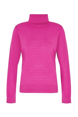 fuchsia-hojhalset-sweater-letvaegtsstrik