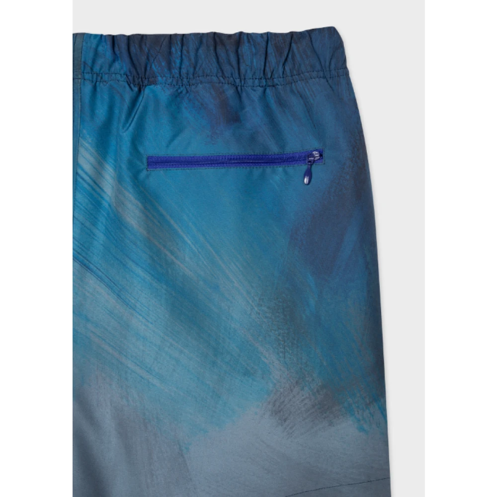 PS By Paul Smith Print Shorts met Kwaststreep Blue Heren