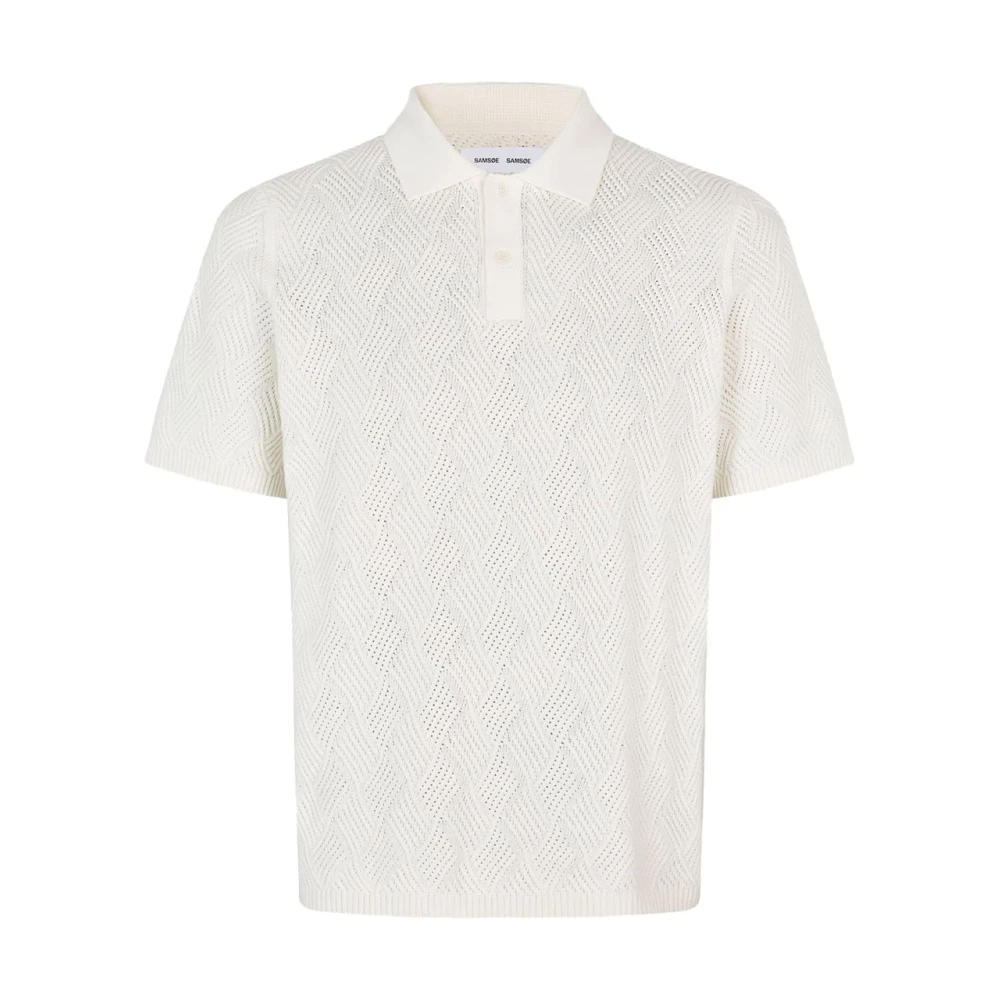 Samsøe Bedrukte Polo met Korte Mouwen White Heren