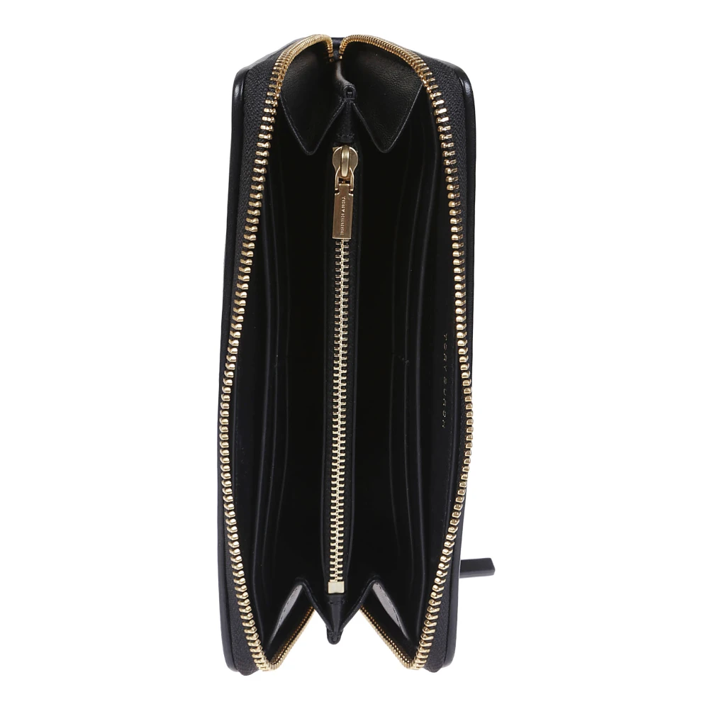 TORY BURCH Gewatteerde Leren Portemonnee met Ritssluiting Black Dames
