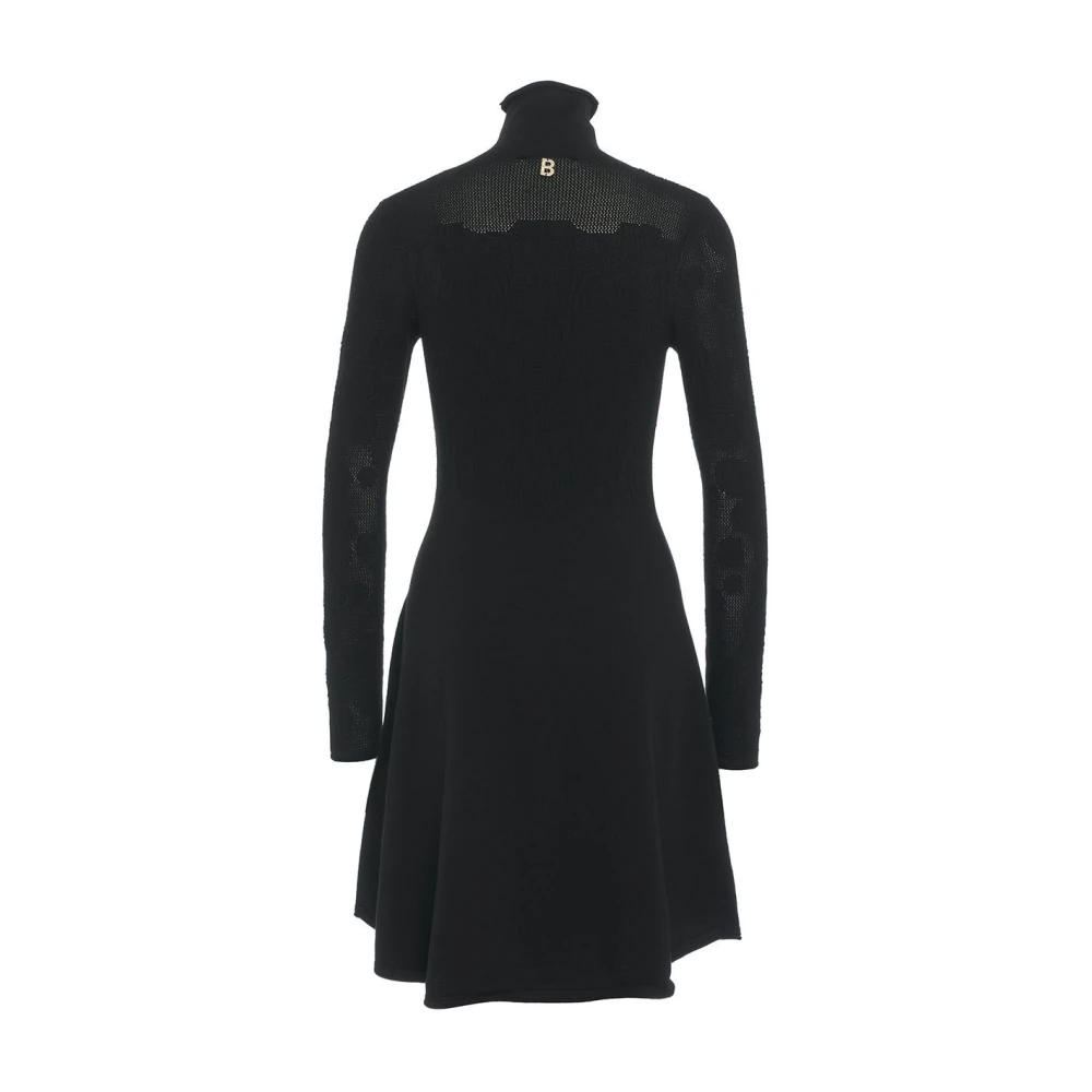 Blugirl Zwarte Gebreide Mini Jurk Elegante Stijl Black Dames