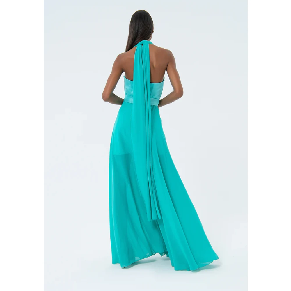 Fracomina Turquoise Zomerjurk Dames Mode Blue Dames