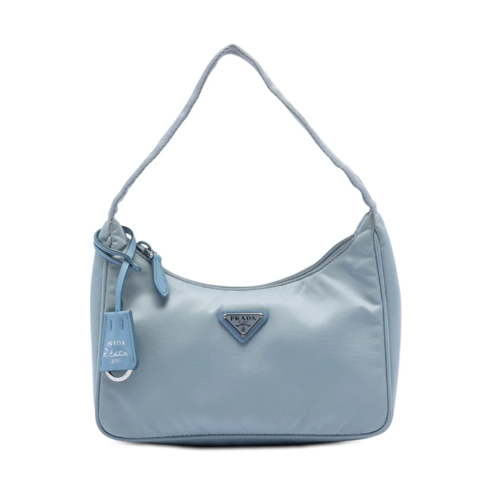 Prada Vintage Women's Blue Pre-Owned Nylon Mini Bag