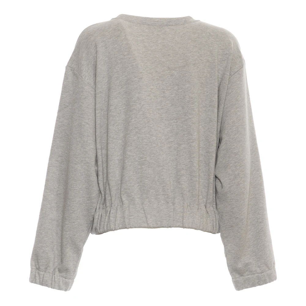 Dries Van Noten Grijze Melange Crew-Neck Sweatshirt Gray Dames