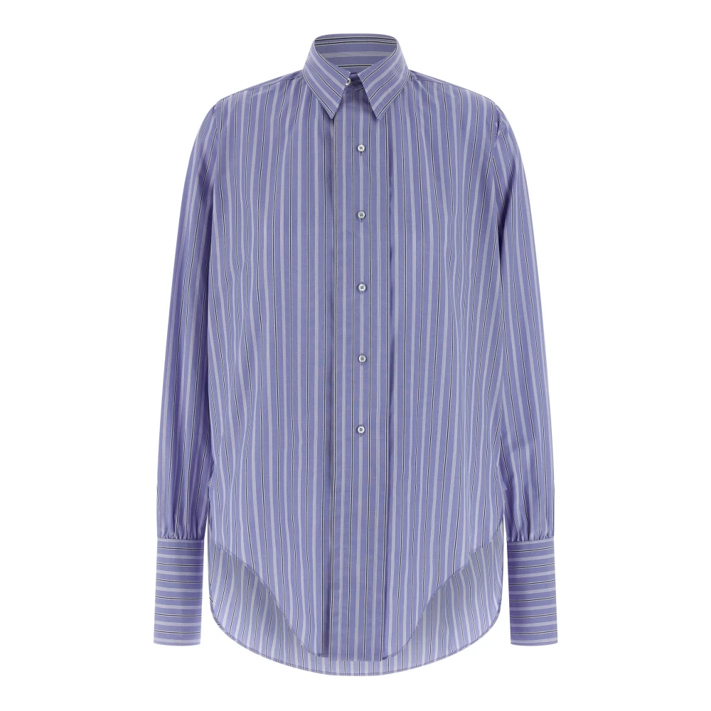 Maison Margiela Women's Blue Striped Cotton Shirt - Shirts - S - Blouses & Shirts