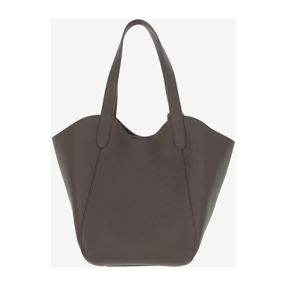 Giorgio Armani Logo Leren Tote Tas met Clutch Brown Dames