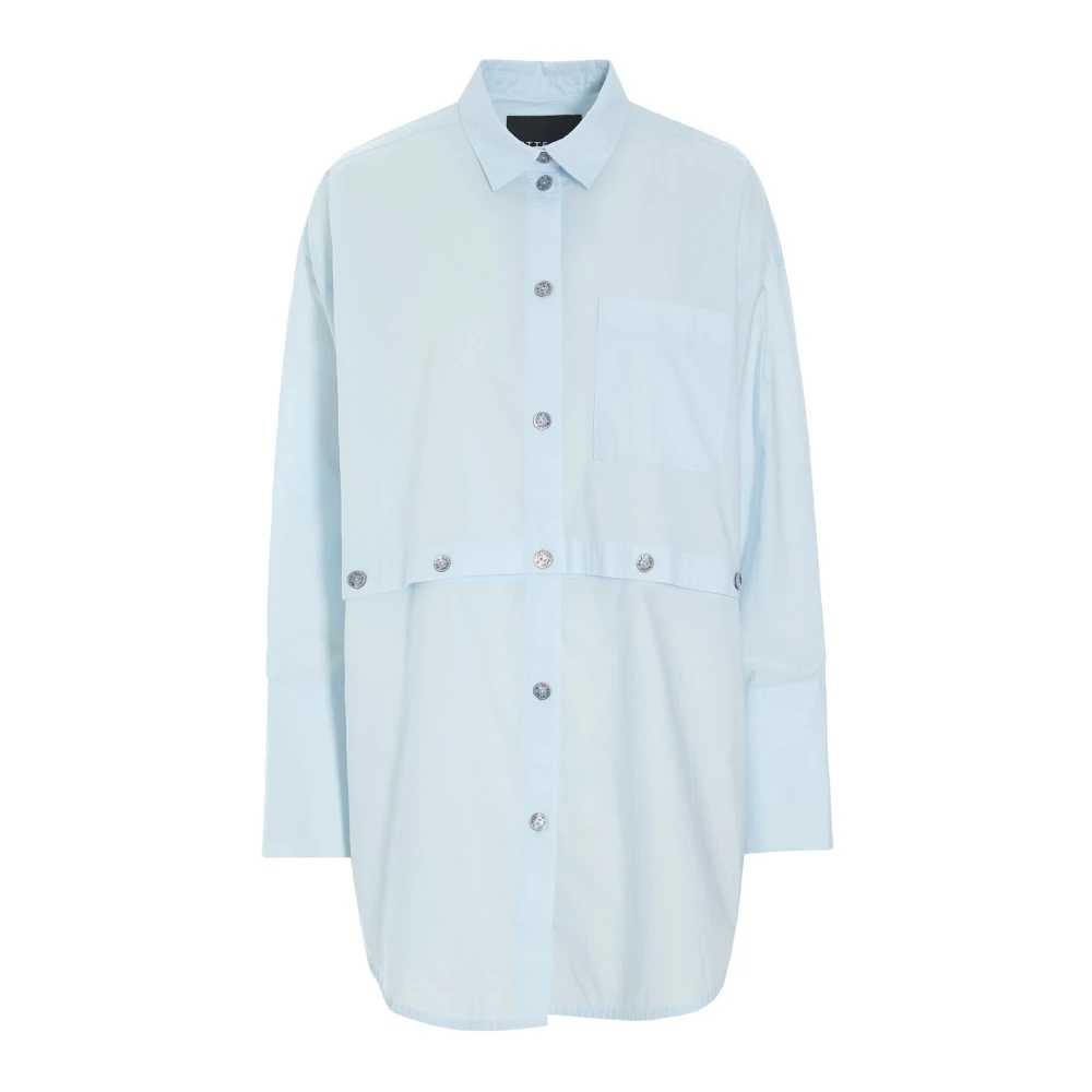 Bitte Kai Rand Blauw Oversized Katoenen Shirt Core Model Blue Dames