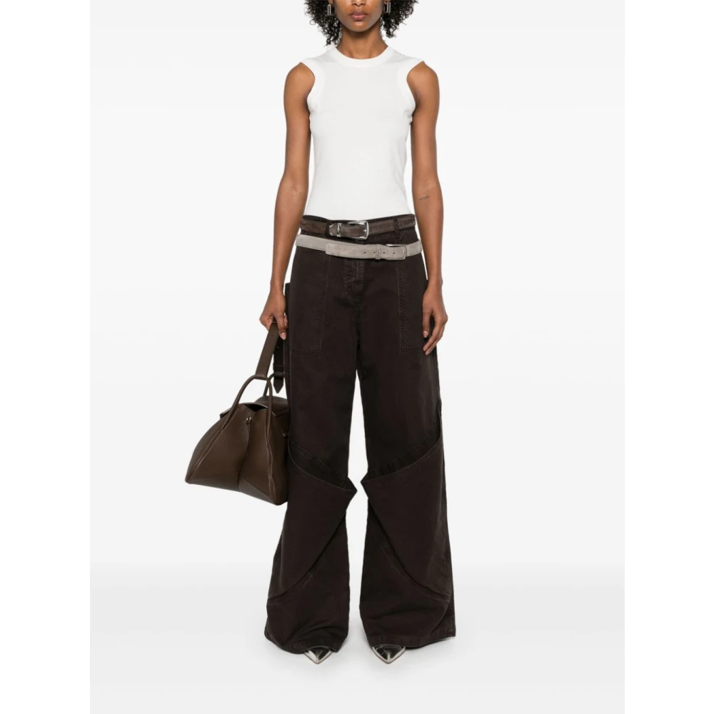 The Attico Wijde Broek Lange Pant Brown Dames