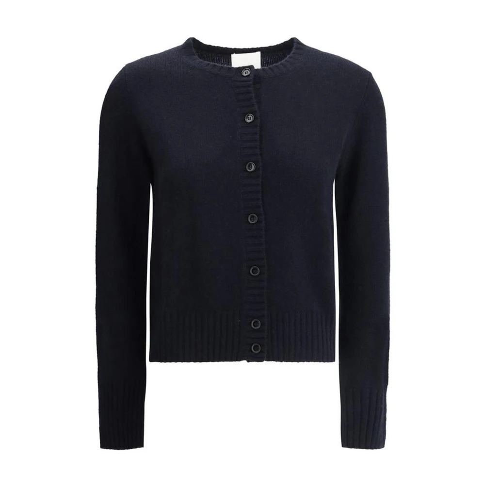 Allude Luxe Cashmere Cardigan met Ribdetail Blue Dames