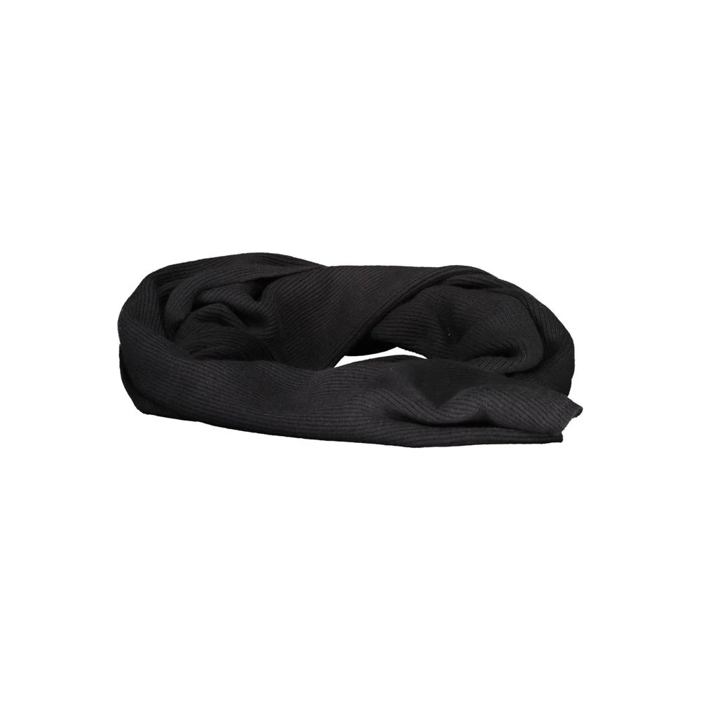 North Sails Black Cotton Scarf With Logo - Male - Winter Scarves - Black - One Size - Accessories