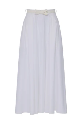 Satin Midi Kjol med Bä