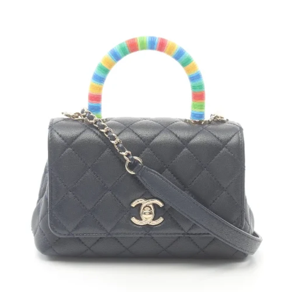 Chanel Vintage Pre-owned Leather chanel-bags Blue Dames