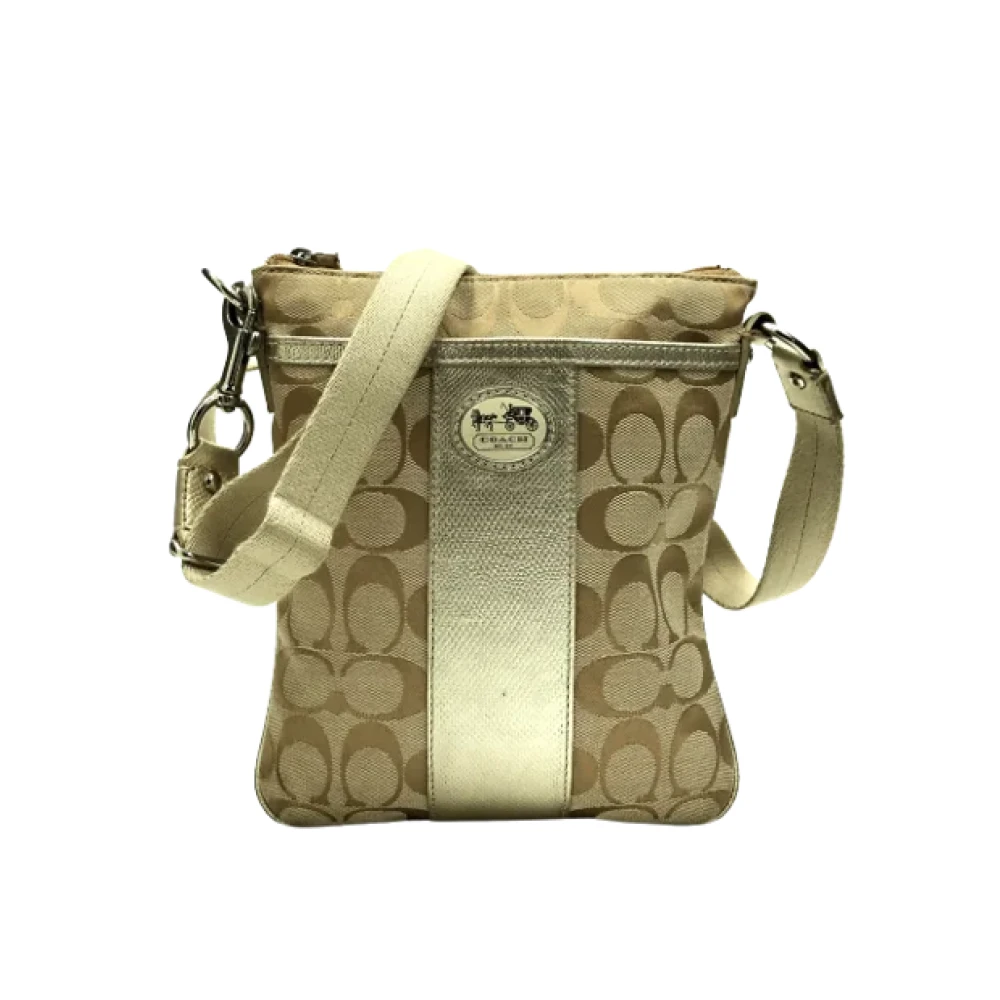 Coach Pre-owned Fabric crossbody-bags Beige Dames