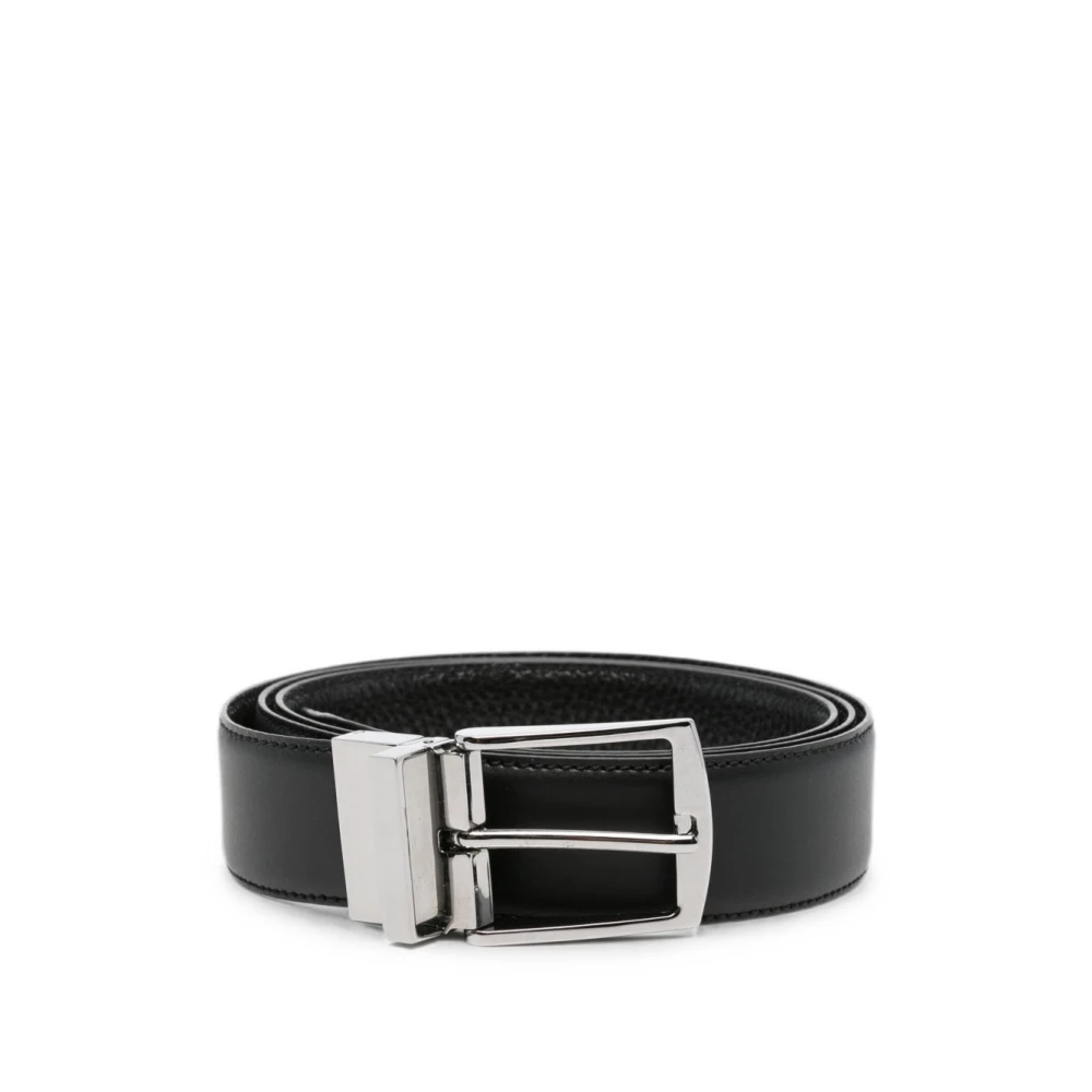 Giorgio Armani , Belts, Male, Black, One Size, Reversible Leather Belt