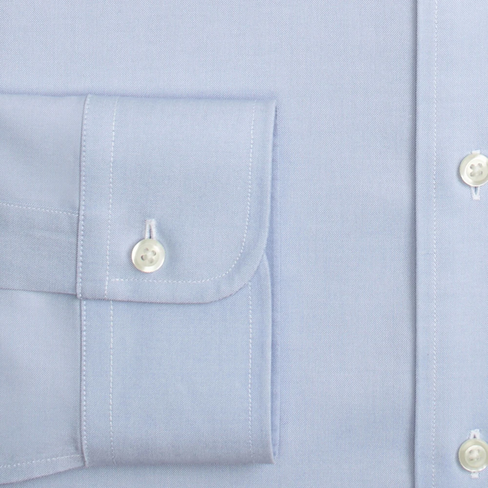 Brooks Brothers Lichtblauw Traditioneel Passend Stretch Supima Katoenen Non-Iron Overhemd met Knoop-Down Kraag Blue Heren
